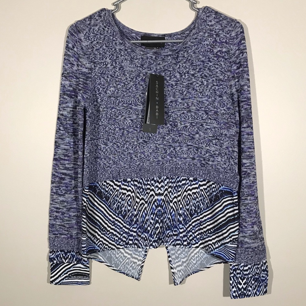 Sachin & Babi Cotton Layer Printed Sweater